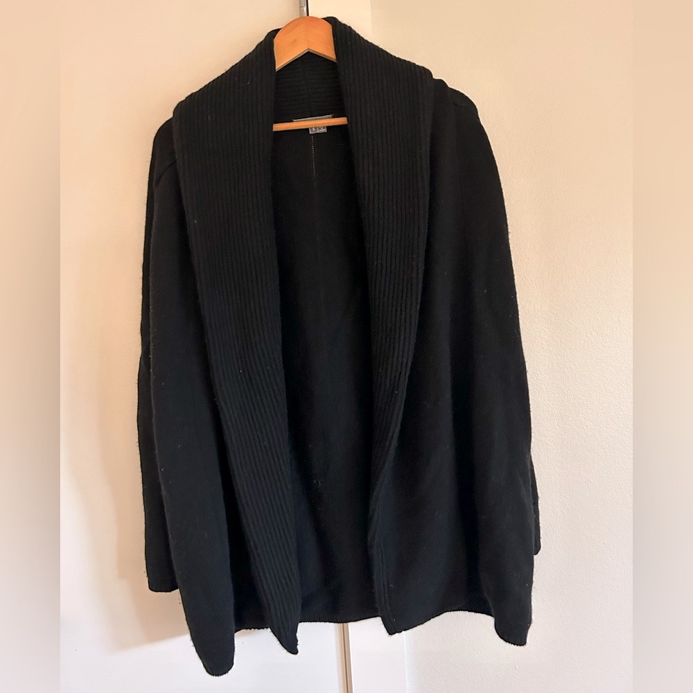 Vince Ribber Trim Open Front Cardigan Sweater, Size small